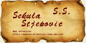 Sekula Stjepović vizit kartica
